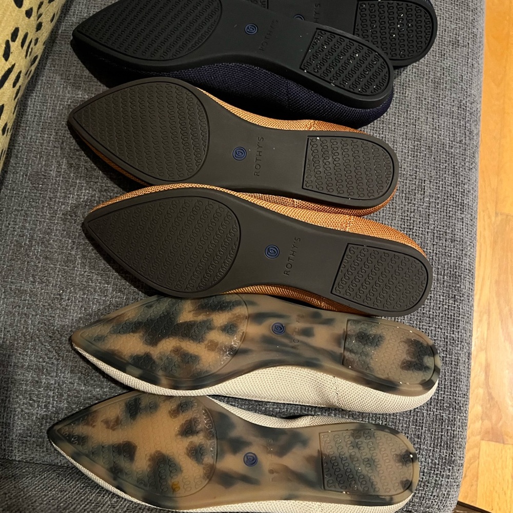 Rothy's Women's Flats - Maritime Navy, Fawn and Ecru - Picture 2 of 5